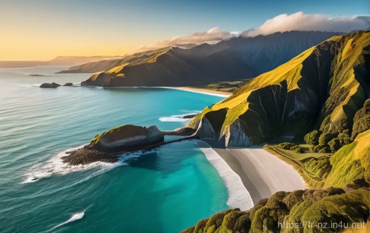뉴질랜드 기후 변화와 환경 보호 정책 - **Prompt 1: New Zealand's Pristine Coastline and Wildlife**
    "A breathtaking aerial view of a pri...