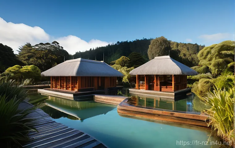 뉴질랜드 유황 온천 및 스파 추천 - **Rotorua Geothermal Serenity with Maori Essence**
    A wide-angle, serene, and richly detailed ima...